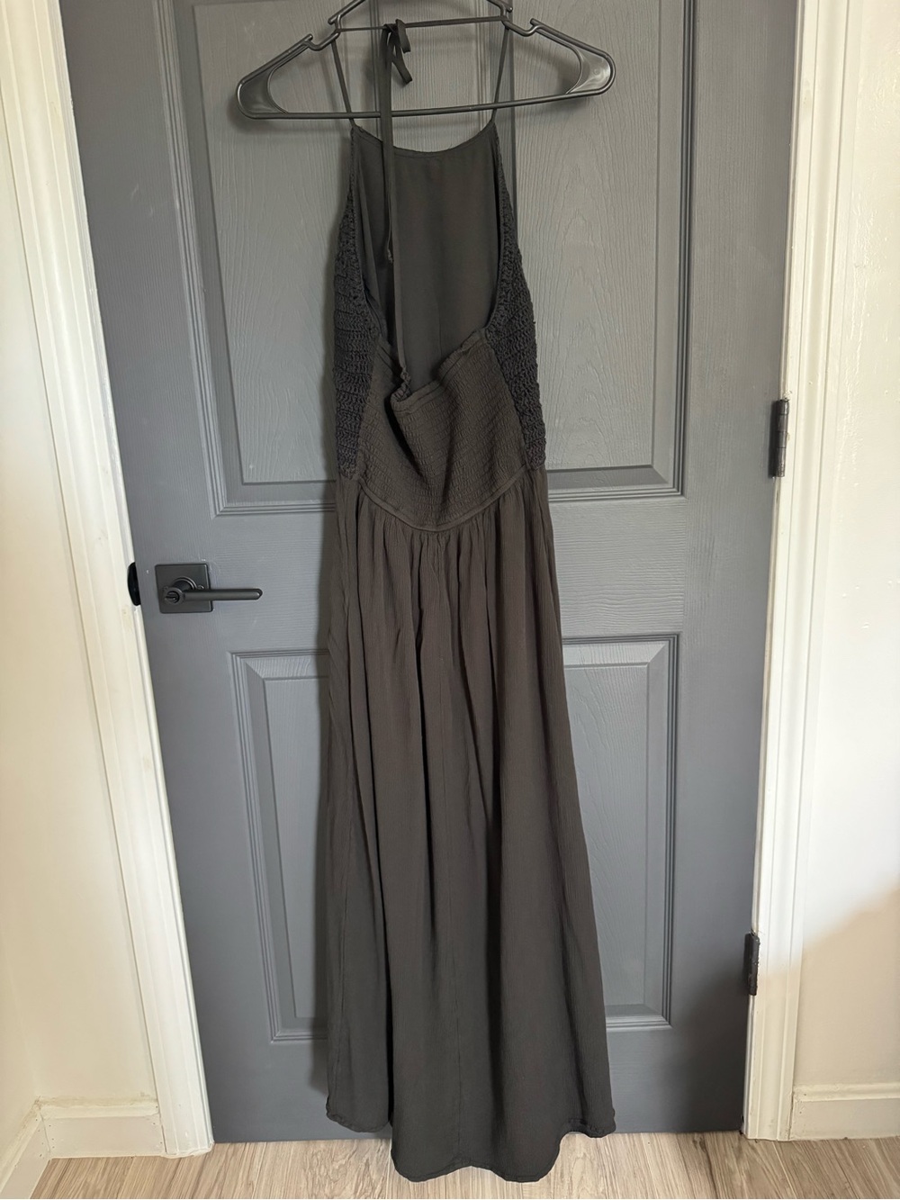 Hollister Black Crochet Halter Maxi Dress Size M - Picture 4 of 6